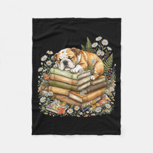 Lustiger Bulldogge Cottagecore Fairycore Bibliothe Fleecedecke