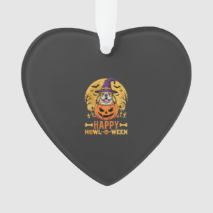 Lustiger Bulldogge Halloween Happy Howl-O-Ween Vin Ornament