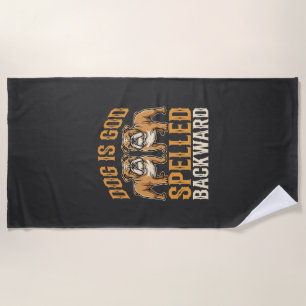 Lustiger Bulldogge Hund Ist Gott Rückwärts Geschri Strandtuch