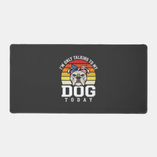 Lustiger Bulldogge Hundeliebhaber Retro Zitat Schreibtischunterlage