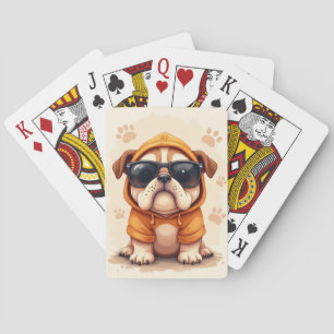 Lustiger Bulldogge Kawaii Hund Spielkarten