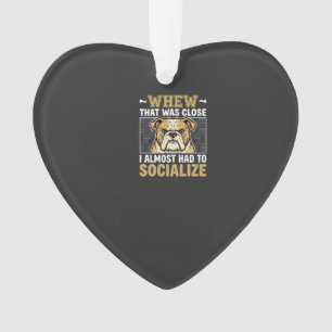 Lustiger Bulldogge sozialisiert Hund Ornament