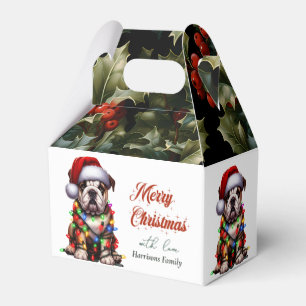 Lustiger Bulldogge Süßer Wasserfarben-Hund Weihnac Geschenkschachtel
