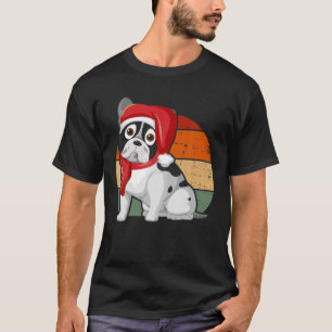 Lustiger-Bulldogge Weihnachtsmann Hut Weihnachten T-Shirt