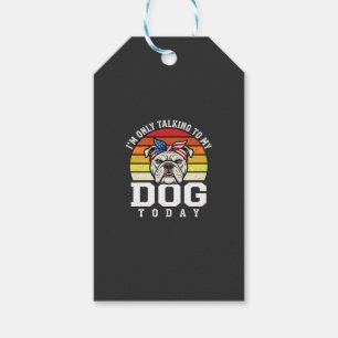 Lustiger Bulldoggen-Hundefreund Retro-Zitat Geschenkanhänger