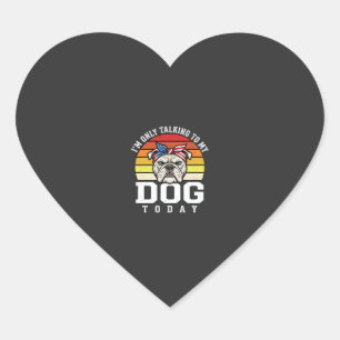 Lustiger Bulldoggen-Hundefreund Retro-Zitat Herz-Aufkleber