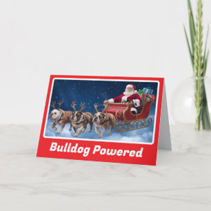Lustiger Bulldoggen-Weihnachtsurlaub Karte