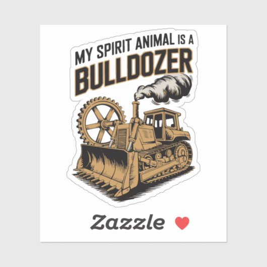 Lustiger Bulldozer-Geist Vintage-Minimalist Aufkleber (Blatt)