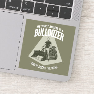 Lustiger Bulldozer-LKW-Fahrer-Spruch Minimalist Aufkleber