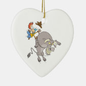 lustiger Bullfahrer Rodeo Cowboy Cartoon Keramik Ornament (Rechts)