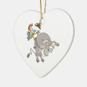 lustiger Bullfahrer Rodeo Cowboy Cartoon Keramik Ornament (Links)