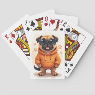Lustiger Bullmastiff Kawaii Hund Spielkarten