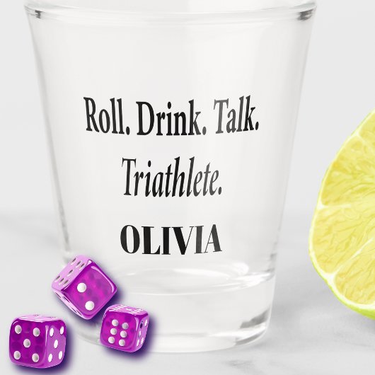 Lustiger Bunco-Spieler monogrammiert Schnapsglas