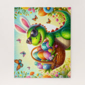 Lustiger Bunny Dino Ostern Puzzle (Vertikal)
