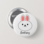 Lustiger Bunny-Hase Button (Vorne & Hinten)