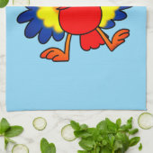 Lustiger Bunter Cartoon Papagei Vogel Geschirrtuch (Gefaltet)