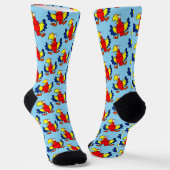 Lustiger Bunter Cartoon Papagei Vogel Socken (Gewinkelt)