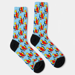 Lustiger Bunter Cartoon Papagei Vogel Socken