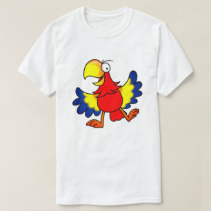 Lustiger Bunter Cartoon Papagei Vogel T-Shirt