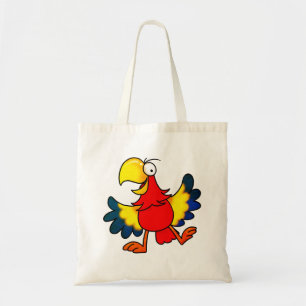 Lustiger Bunter Cartoon Papagei Vogel Tragetasche