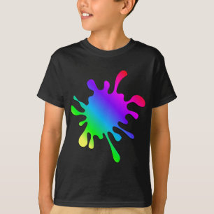 Lustiger bunter Kunst-Regenbogen-Farben-Spritzer T-Shirt