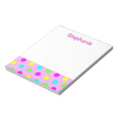 Lustiger bunter Tupfen-Kindername Notizblock (Rotiert)