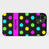 Lustiger bunter Tupfen-Name Case-Mate iPhone Hülle (Rückseite (Horizontal))