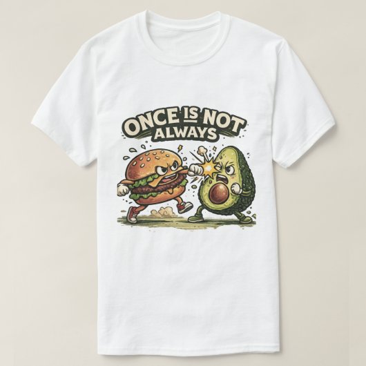Lustiger Burger gegen Avocado T-Shirt (Design vorne)
