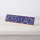 Lustiger Büro Humor-Chef (y) Dame Schreibtischnamensplakette (Vorderseite )