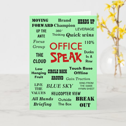 Lustiger Büro-Management-Jargon - Karte (Gelbe Blume)