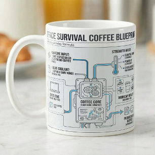 Lustiger Büro-Überlebens-Kaffeeblauplan, Kollege  Kaffeetasse