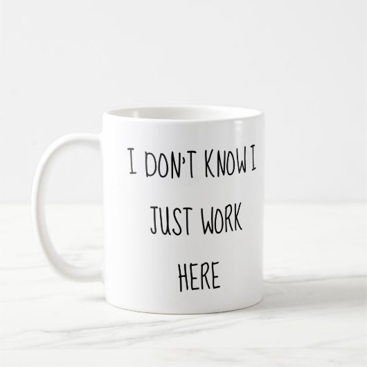 Lustiger Büroarbeitsbecher Firmengeschenk Mitarbei Kaffeetasse (Links)