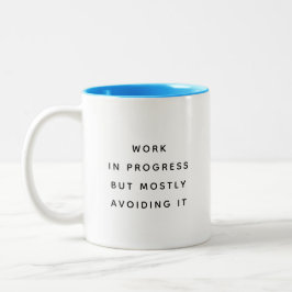 Lustiger Bürobecher mit sarkastischen Arbeitszitat Zweifarbige Tasse