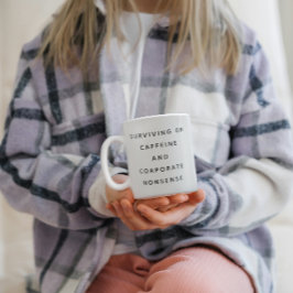 Lustiger Bürobecher mit sarkastischen Arbeitszitat Zweifarbige Tasse