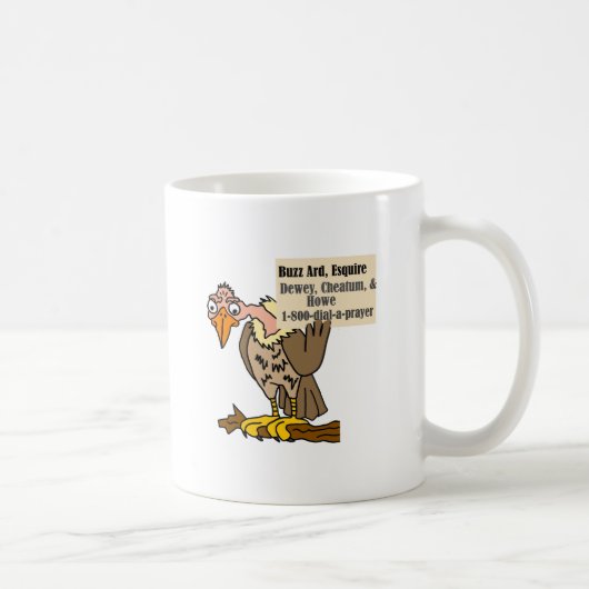 Lustiger Bussard-Rechtsanwalt-Witz-Cartoon Kaffeetasse (Rechts)