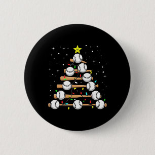 Lustiger Bysebyll-Spieler Xmas Bysebyll-Christbaum Button