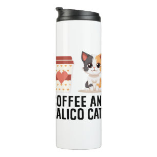 Lustiger Calico-Katzencafe Thermosbecher