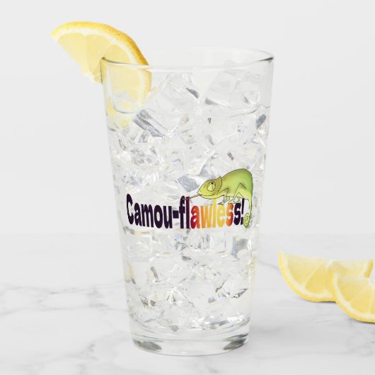 Lustiger Camou-Flawless-Chamäleon-Wortwitz Glas (Vorderseite Ice)