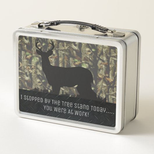 Lustiger Camouflage-Rotwild-Jagd-DollarLunchbox Metall Lunch Box (Rückseite)