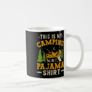 Lustiger Camper Glückliches Wandern im Freien Dies Kaffeetasse