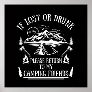 Lustiger Camper-Slogan Camping-Trink-Sprüche Poster