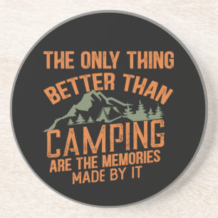 Lustiger Camper-Slogan Sommer-Camping-Zitate Getränkeuntersetzer