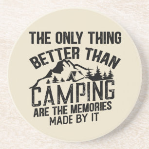 Lustiger Camper-Slogan Sommer-Camping-Zitate Getränkeuntersetzer