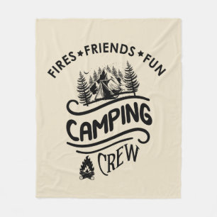 Lustiger Camping-Crew-Slogan Camper-Freunde Fleecedecke
