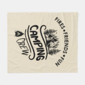 Lustiger Camping-Crew-Slogan Camper-Freunde Fleecedecke (Vorderseite (Horizontal))