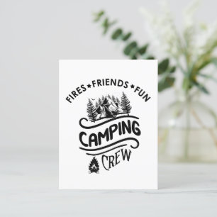 Lustiger Camping-Crew-Slogan Camper-Freunde Postkarte