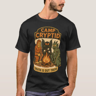 Lustiger Camping-Cryptid Bigfoot Mothman Jackalope T-Shirt