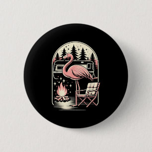 Lustiger Camping-Flamingo-Camper-Camp-Outdoor-Reis Button