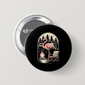 Lustiger Camping-Flamingo-Camper-Camp-Outdoor-Reis Button (Vorne & Hinten)