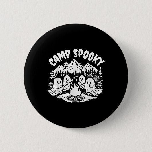 Lustiger Camping-Geist-Camp Gruseliger Summerween Button (Vorderseite)